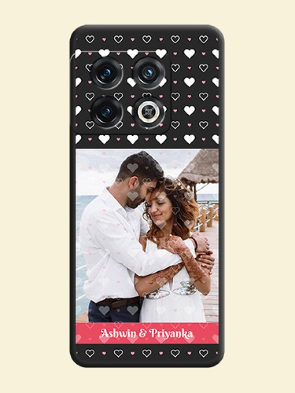 White Color Love Symbols with Text Design on Photo on Space Black Soft Matte Phone Cover - OnePlus 10 Pro 5G