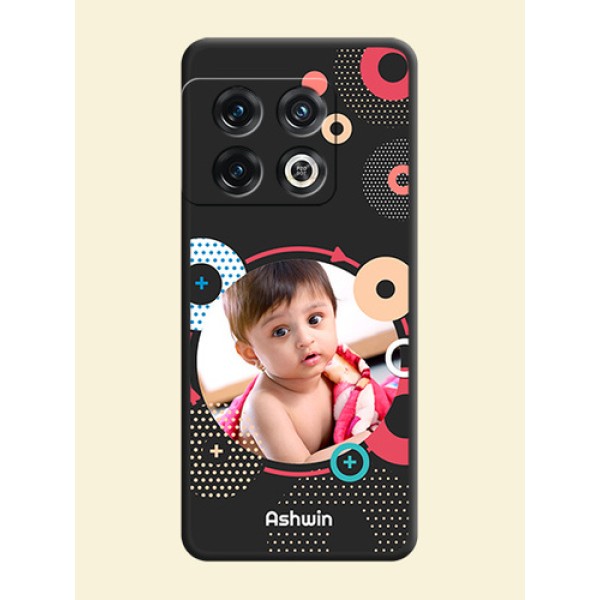 Multicoloured Round Image on Personalised Space Black Soft Matte Cases - OnePlus 10 Pro 5G Multicoloured Round Image on Personalised Space Black Soft Matte Cases - OnePlus 10 Pro 5G