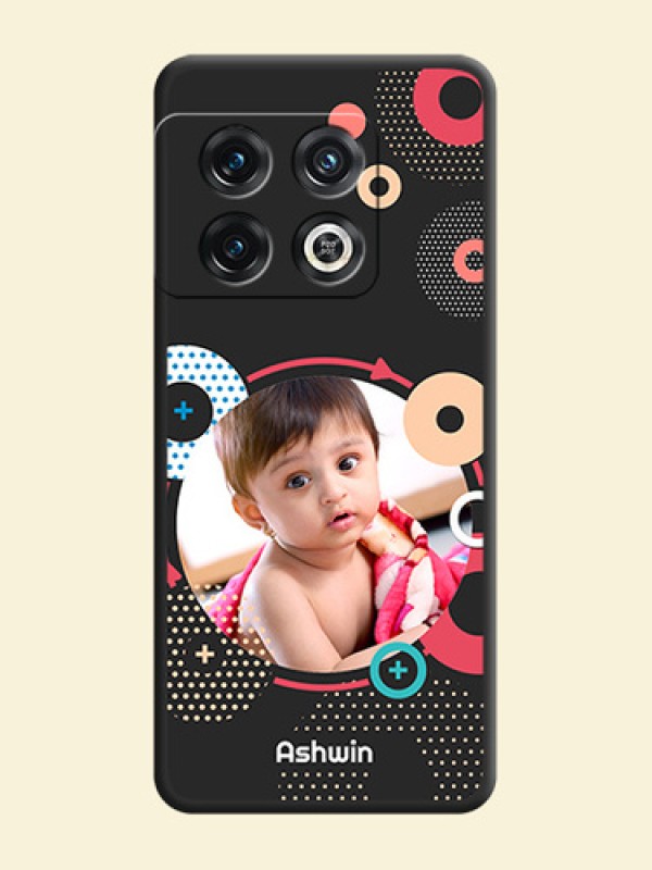 Multicoloured Round Image on Personalised Space Black Soft Matte Cases - OnePlus 10 Pro 5G