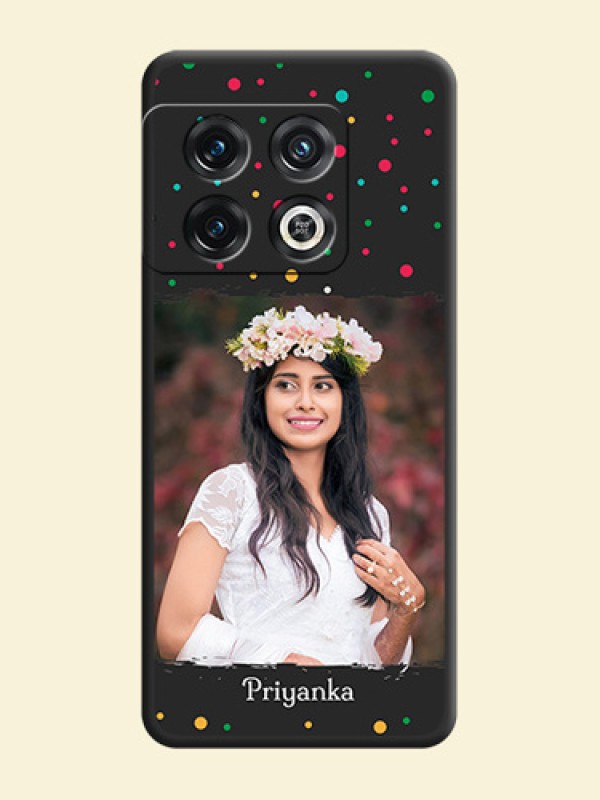 Multicolor Dotted Pattern with Text on Space Black Custom Soft Matte Phone Back Cover - OnePlus 10 Pro 5G