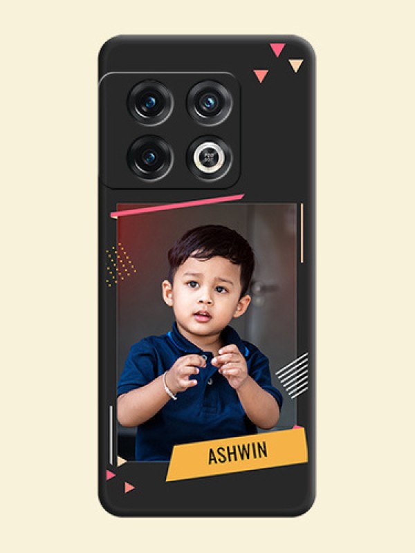 Photo Frame with Triangle Small Dots on Photo on Space Black Soft Matte Back Cover - OnePlus 10 Pro 5G
