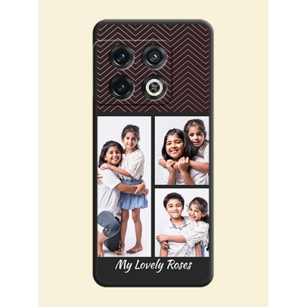 Wave Pattern with 3 Image Holder on Space Black Custom Soft Matte Back Cover - OnePlus 10 Pro 5G Wave Pattern with 3 Image Holder on Space Black Custom Soft Matte Back Cover - OnePlus 10 Pro 5G