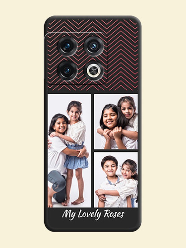 Wave Pattern with 3 Image Holder on Space Black Custom Soft Matte Back Cover - OnePlus 10 Pro 5G