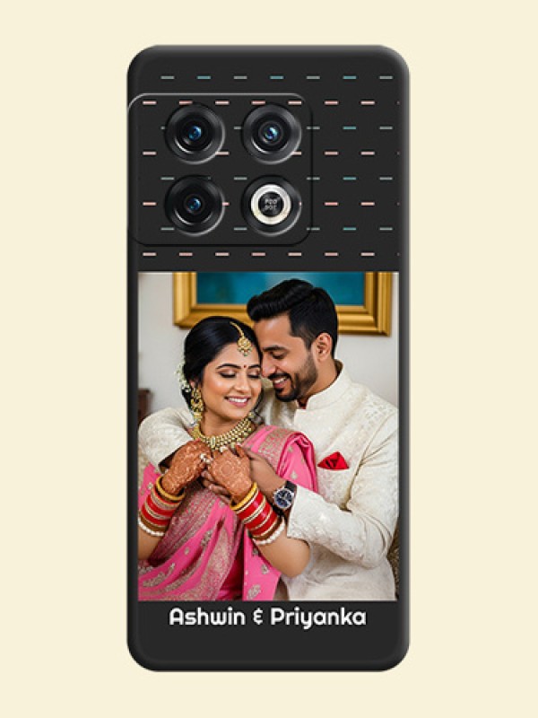 Line Pattern Design with Text on Space Black Custom Soft Matte Phone Back Cover - OnePlus 10 Pro 5G