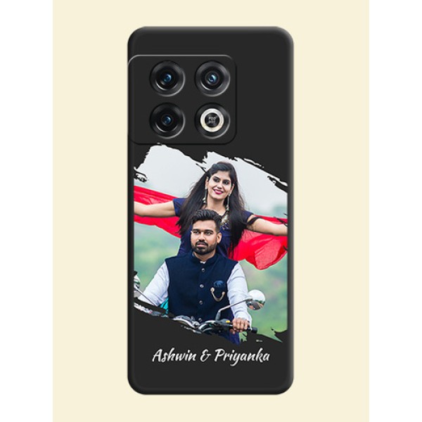 Grunge Brush Strokes on Photo on Space Black Soft Matte Back Cover - OnePlus 10 Pro 5G