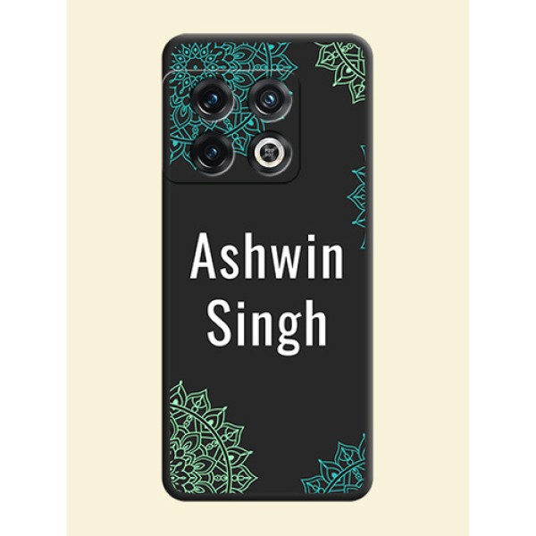 Your Name with Floral Design on Space Black Custom Soft Matte Back Cover - OnePlus 10 Pro 5G Your Name with Floral Design on Space Black Custom Soft Matte Back Cover - OnePlus 10 Pro 5G