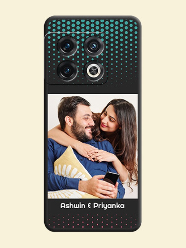 Faded Dots with Grunge Photo Frame and Text on Space Black Custom Soft Matte Phone Cases - OnePlus 10 Pro 5G
