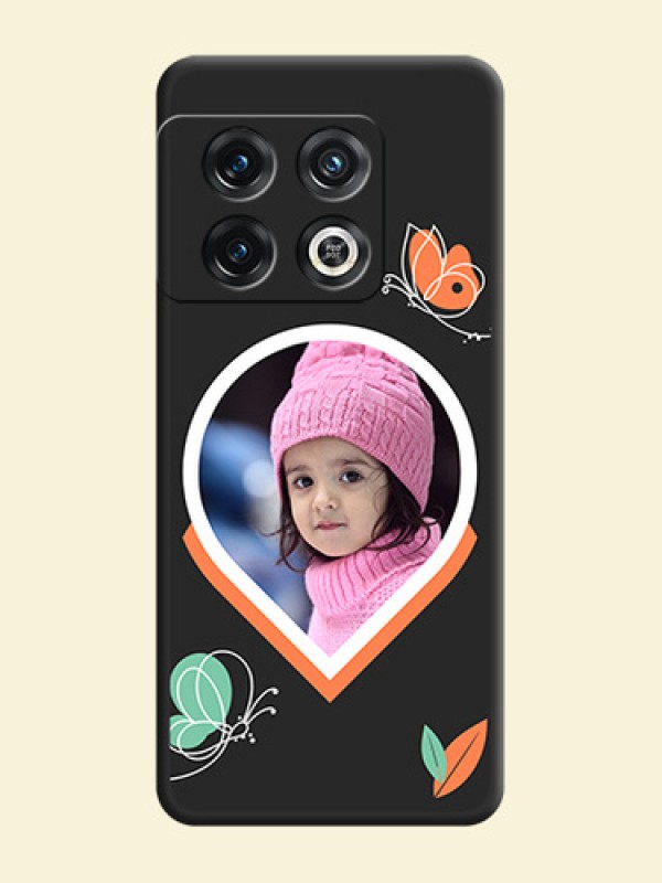 Upload Pic With Simple Butterly Design On Space Black Personalized Soft Matte Phone Covers -Oneplus 10 Pro 5G