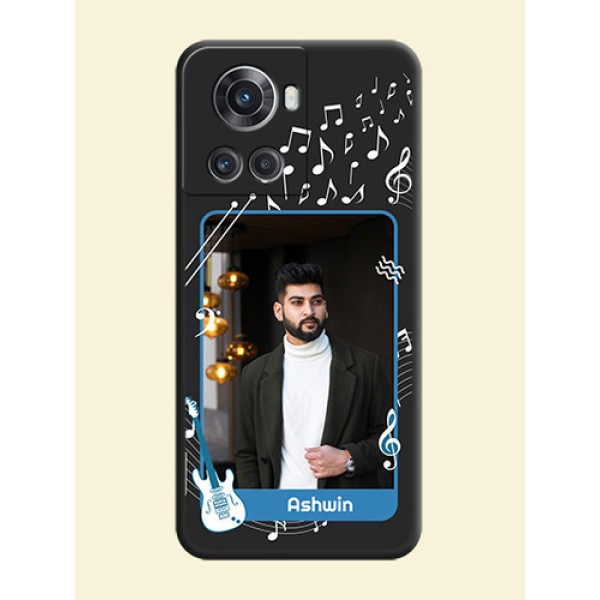Musical Theme Design with Text on Photo on Space Black Soft Matte Mobile Case - OnePlus 10R 5G Musical Theme Design with Text on Photo on Space Black Soft Matte Mobile Case - OnePlus 10R 5G