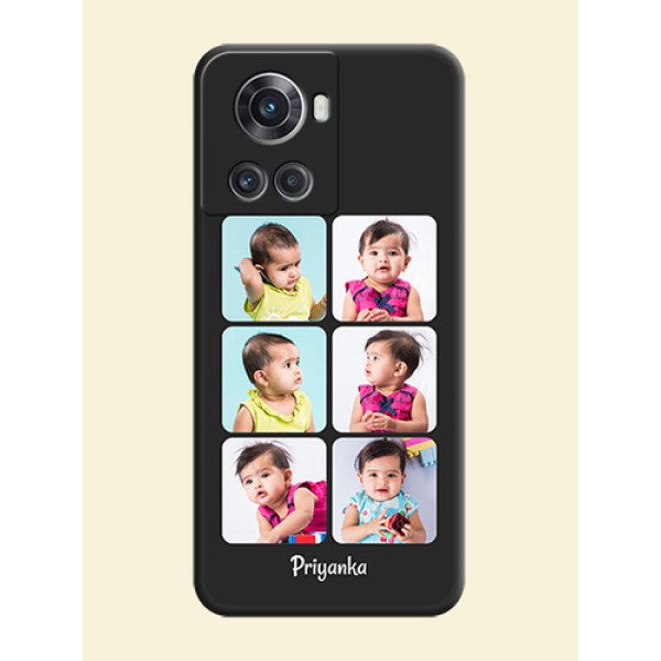 Floral Art with 6 Image Holder on Photo on Space Black Soft Matte Mobile Case - OnePlus 10R 5G Floral Art with 6 Image Holder on Photo on Space Black Soft Matte Mobile Case - OnePlus 10R 5G