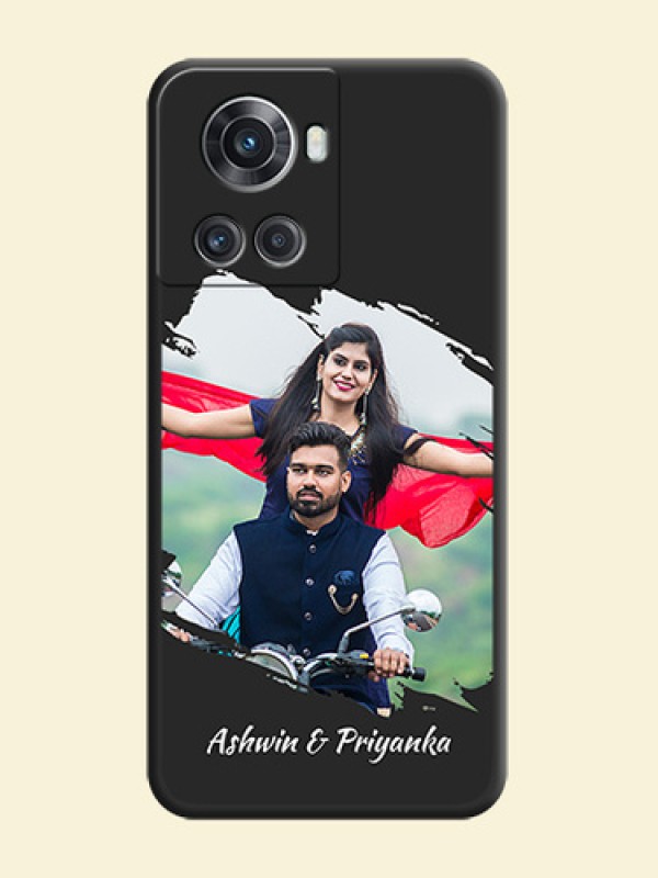 Grunge Brush Strokes on Photo on Space Black Soft Matte Back Cover - OnePlus 10R 5G
