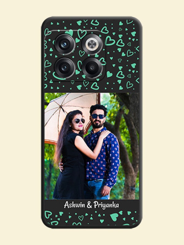 Sea Green Indefinite Love Pattern on Photo on Space Black Soft Matte Mobile Cover - OnePlus 10T 5G