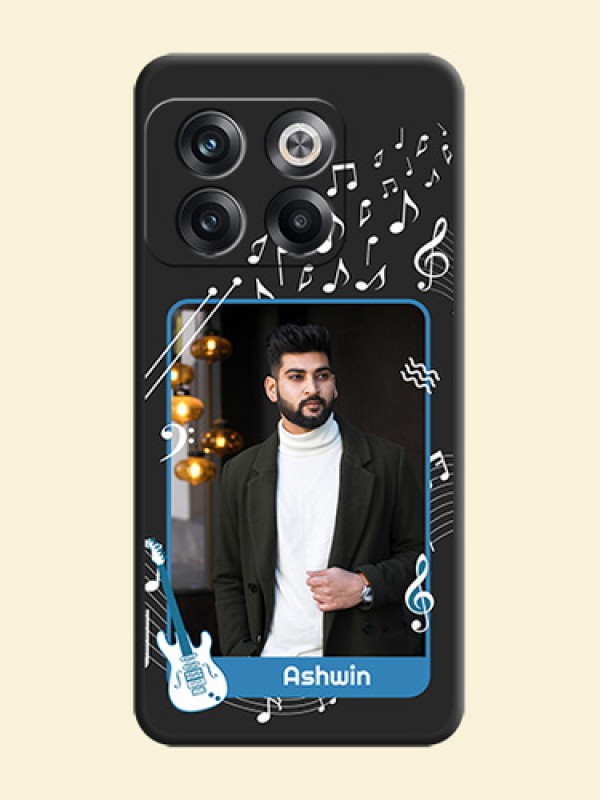 Musical Theme Design with Text on Photo on Space Black Soft Matte Mobile Case - OnePlus 10T 5G