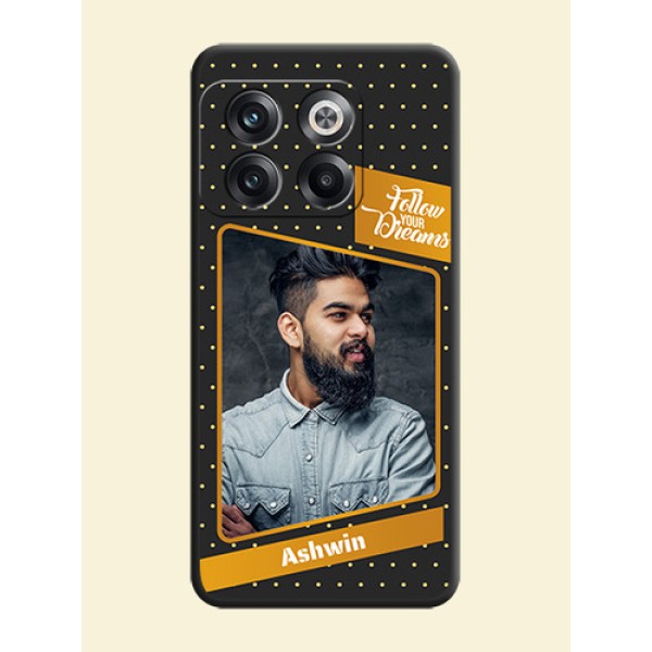Follow Your Dreams with White Dots on Space Black Custom Soft Matte Phone Cases - OnePlus 10T 5G Follow Your Dreams with White Dots on Space Black Custom Soft Matte Phone Cases - OnePlus 10T 5G