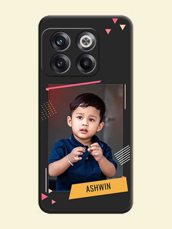Photo Frame with Triangle Small Dots on Photo on Space Black Soft Matte Back Cover - OnePlus 10T 5G