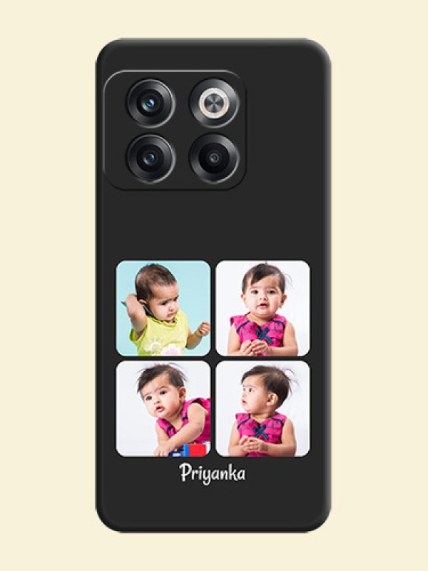 Floral Art with 6 Image Holder on Photo on Space Black Soft Matte Mobile Case - OnePlus 10T 5G