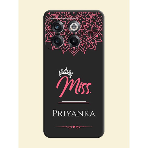 Mrs Name with Floral Design on Space Black Personalized Soft Matte Phone Covers - OnePlus 10T 5G Mrs Name with Floral Design on Space Black Personalized Soft Matte Phone Covers - OnePlus 10T 5G