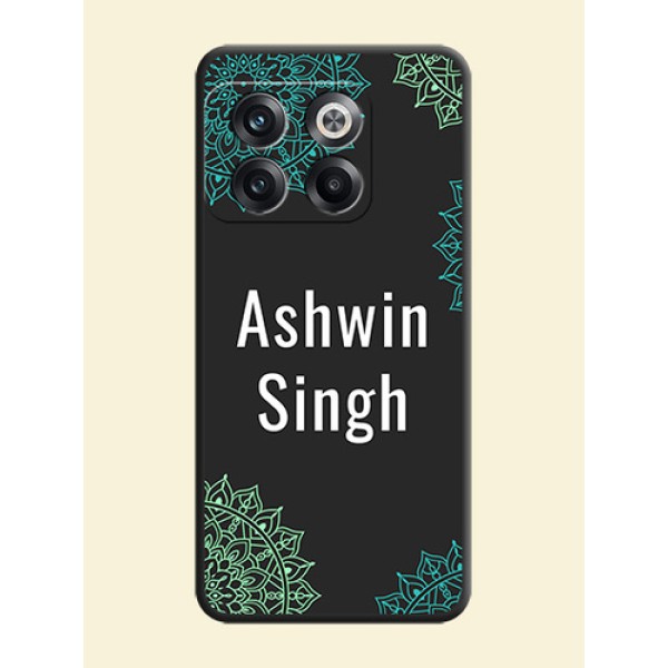 Your Name with Floral Design on Space Black Custom Soft Matte Back Cover - OnePlus 10T 5G Your Name with Floral Design on Space Black Custom Soft Matte Back Cover - OnePlus 10T 5G
