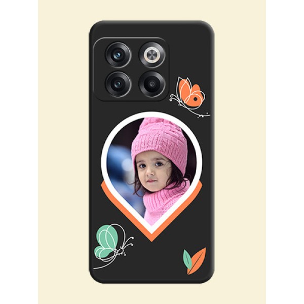 Upload Pic With Simple Butterly Design On Space Black Personalized Soft Matte Phone Covers -Oneplus 10T 5G Upload Pic With Simple Butterly Design On Space Black Personalized Soft Matte Phone Covers -Oneplus 10T 5G