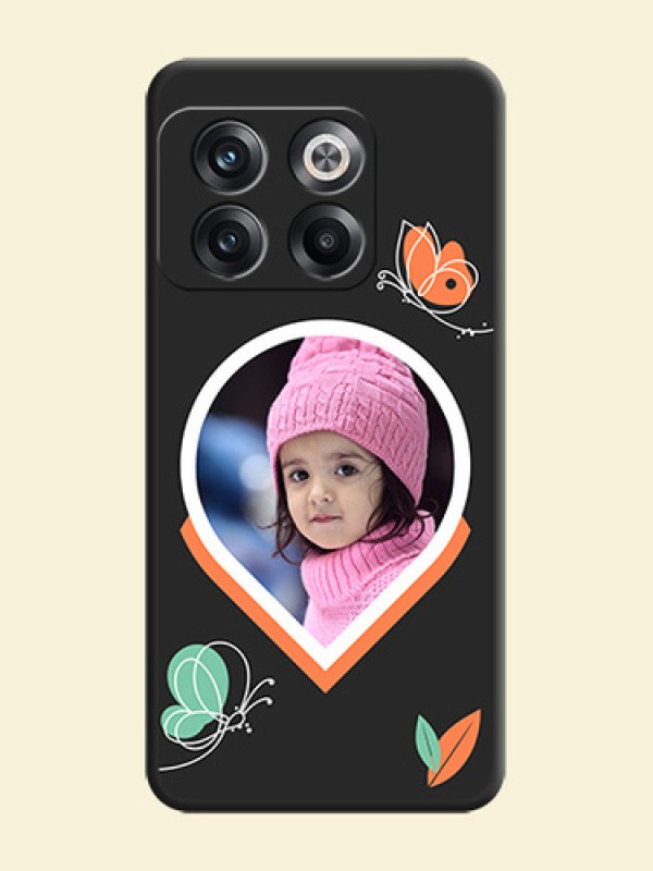 Upload Pic With Simple Butterly Design On Space Black Personalized Soft Matte Phone Covers -Oneplus 10T 5G