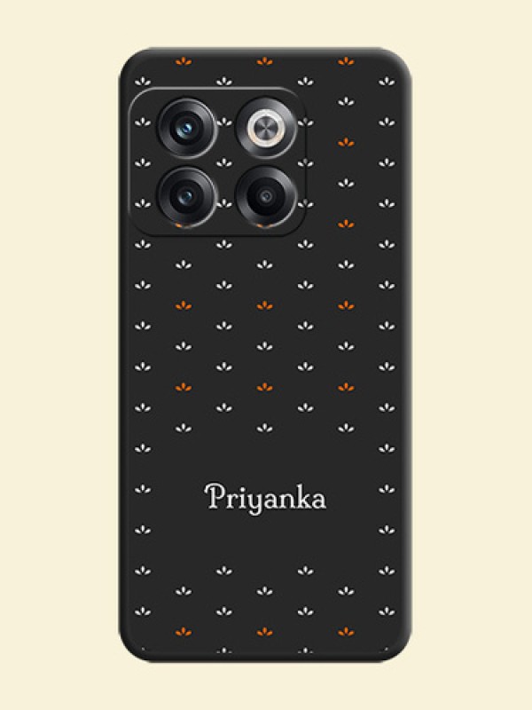 Simple Pattern With Custom Text On Space Black Personalized Soft Matte Phone Covers -Oneplus 10T 5G