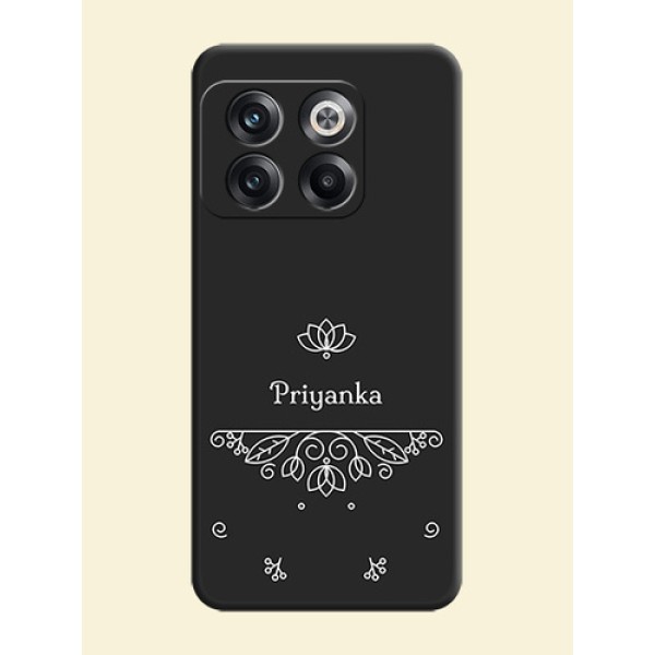 Lotus Garden Custom Text On Space Black Personalized Soft Matte Phone Covers -Oneplus 10T 5G Lotus Garden Custom Text On Space Black Personalized Soft Matte Phone Covers -Oneplus 10T 5G