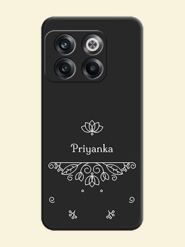 Lotus Garden Custom Text On Space Black Personalized Soft Matte Phone Covers -Oneplus 10T 5G
