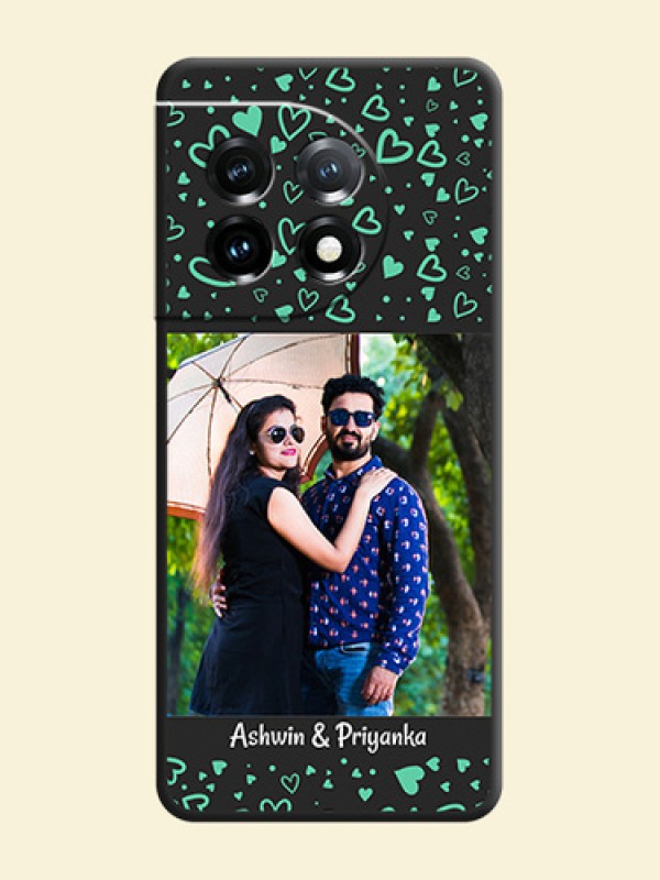 Sea Green Indefinite Love Pattern on Photo on Space Black Soft Matte Mobile Cover - OnePlus 11 5G