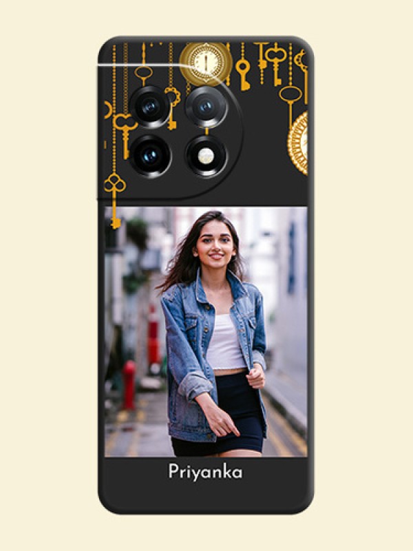 Decorative Design with Text on Space Black Custom Soft Matte Back Cover - OnePlus 11 5G