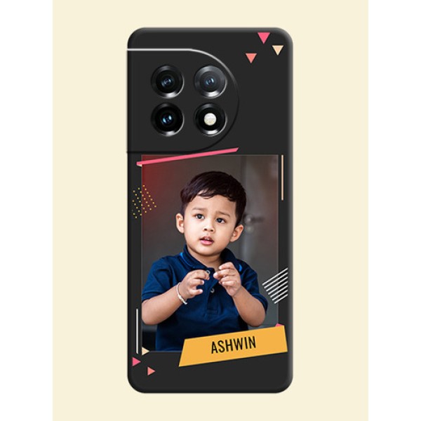 Photo Frame with Triangle Small Dots on Photo on Space Black Soft Matte Back Cover - OnePlus 11 5G Photo Frame with Triangle Small Dots on Photo on Space Black Soft Matte Back Cover - OnePlus 11 5G