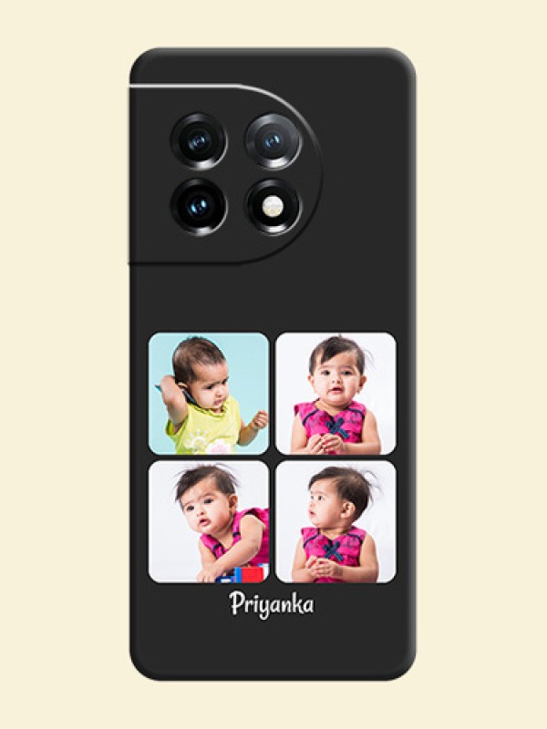 Floral Art with 6 Image Holder on Photo on Space Black Soft Matte Mobile Case - OnePlus 11 5G
