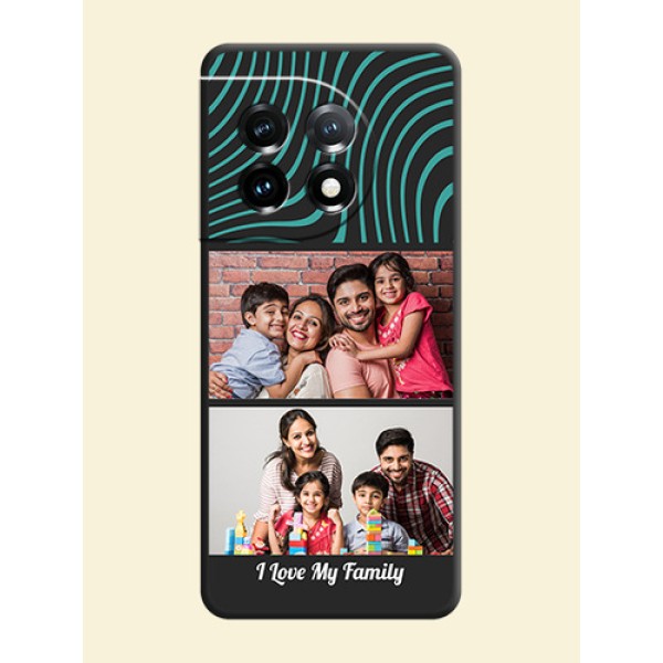 Wave Pattern with 2 Image Holder on Space Black Personalized Soft Matte Phone Covers - OnePlus 11 5G Wave Pattern with 2 Image Holder on Space Black Personalized Soft Matte Phone Covers - OnePlus 11 5G