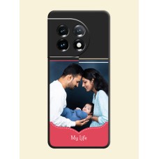 Classic Plain Design with Name on Photo on Space Black Soft Matte Phone Cover - OnePlus 11 5G