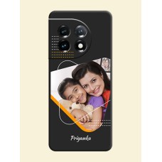 Yellow Triangle on Photo on Space Black Soft Matte Phone Cover - OnePlus 11 5G