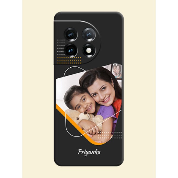 Yellow Triangle on Photo on Space Black Soft Matte Phone Cover - OnePlus 11 5G Yellow Triangle on Photo on Space Black Soft Matte Phone Cover - OnePlus 11 5G