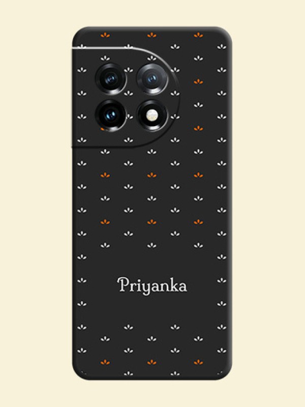 Simple Pattern With Custom Text On Space Black Personalized Soft Matte Phone Covers -Oneplus 11 5G