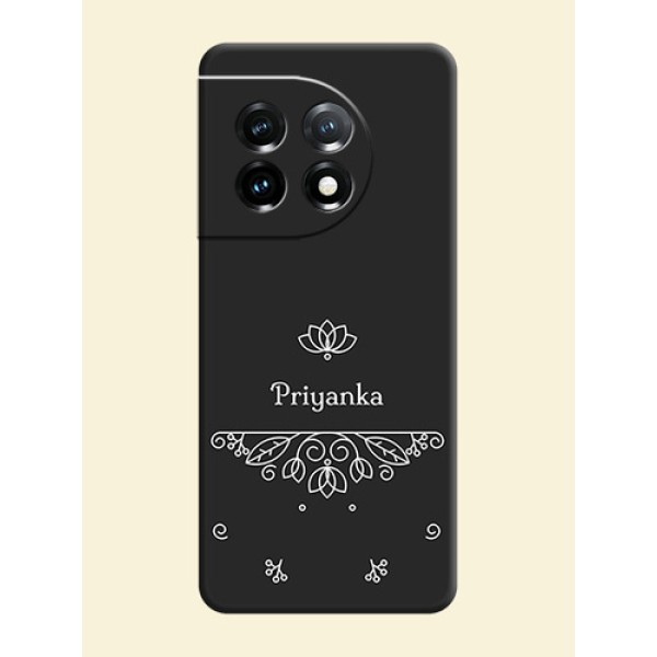 Lotus Garden Custom Text On Space Black Personalized Soft Matte Phone Covers -Oneplus 11 5G Lotus Garden Custom Text On Space Black Personalized Soft Matte Phone Covers -Oneplus 11 5G