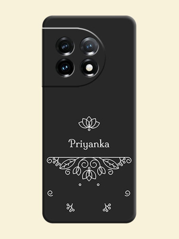 Lotus Garden Custom Text On Space Black Personalized Soft Matte Phone Covers -Oneplus 11 5G