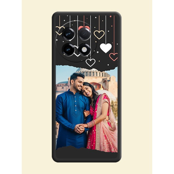 Love Hangings with Splash Wave Picture on Space Black Custom Soft Matte Phone Back Cover - OnePlus 11R 5G Love Hangings with Splash Wave Picture on Space Black Custom Soft Matte Phone Back Cover - OnePlus 11R 5G
