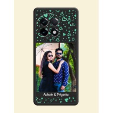 Sea Green Indefinite Love Pattern on Photo on Space Black Soft Matte Mobile Cover - OnePlus 11R 5G