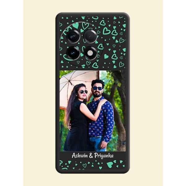 Sea Green Indefinite Love Pattern on Photo on Space Black Soft Matte Mobile Cover - OnePlus 11R 5G Sea Green Indefinite Love Pattern on Photo on Space Black Soft Matte Mobile Cover - OnePlus 11R 5G