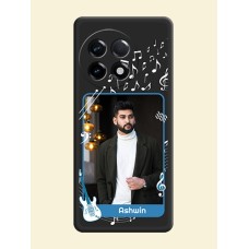 Musical Theme Design with Text on Photo on Space Black Soft Matte Mobile Case - OnePlus 11R 5G