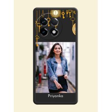 Decorative Design with Text on Space Black Custom Soft Matte Back Cover - OnePlus 11R 5G