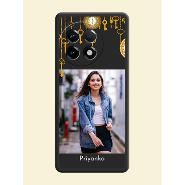 Decorative Design with Text on Space Black Custom Soft Matte Back Cover - OnePlus 11R 5G Decorative Design with Text on Space Black Custom Soft Matte Back Cover - OnePlus 11R 5G