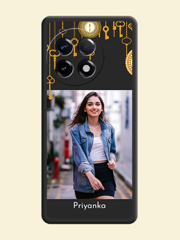 Decorative Design with Text on Space Black Custom Soft Matte Back Cover - OnePlus 11R 5G
