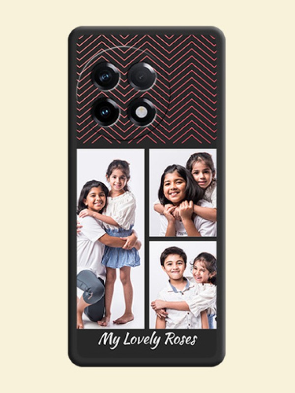 Wave Pattern with 3 Image Holder on Space Black Custom Soft Matte Back Cover - OnePlus 11R 5G