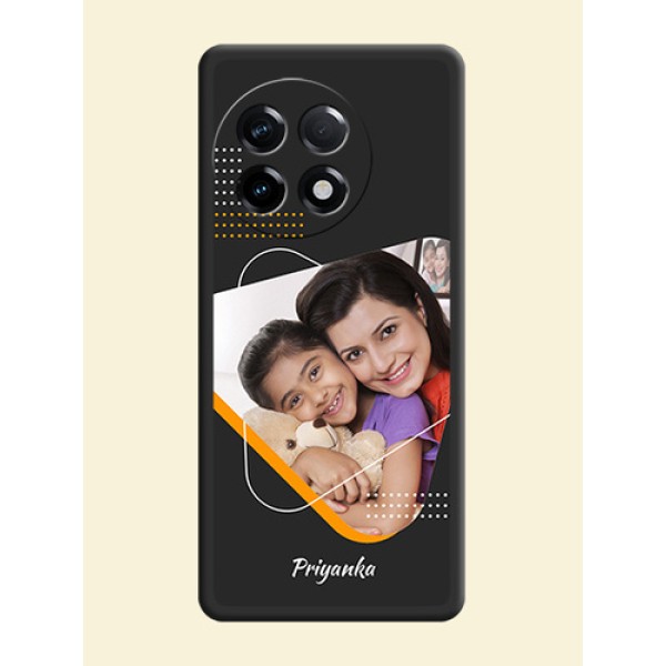 Yellow Triangle on Photo on Space Black Soft Matte Phone Cover - OnePlus 11R 5G Yellow Triangle on Photo on Space Black Soft Matte Phone Cover - OnePlus 11R 5G