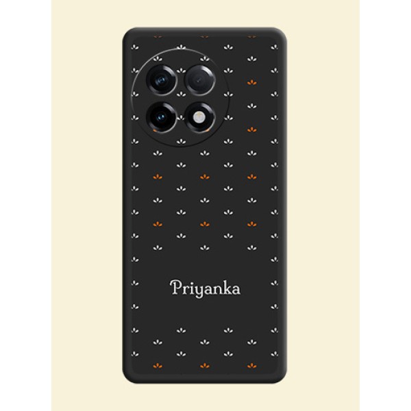 Simple Pattern With Custom Text On Space Black Personalized Soft Matte Phone Covers -Oneplus 11R 5G Simple Pattern With Custom Text On Space Black Personalized Soft Matte Phone Covers -Oneplus 11R 5G