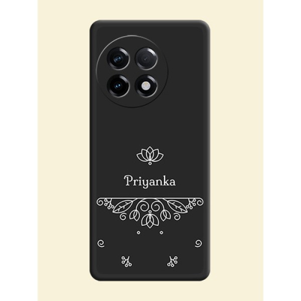 Lotus Garden Custom Text On Space Black Personalized Soft Matte Phone Covers -Oneplus 11R 5G Lotus Garden Custom Text On Space Black Personalized Soft Matte Phone Covers -Oneplus 11R 5G