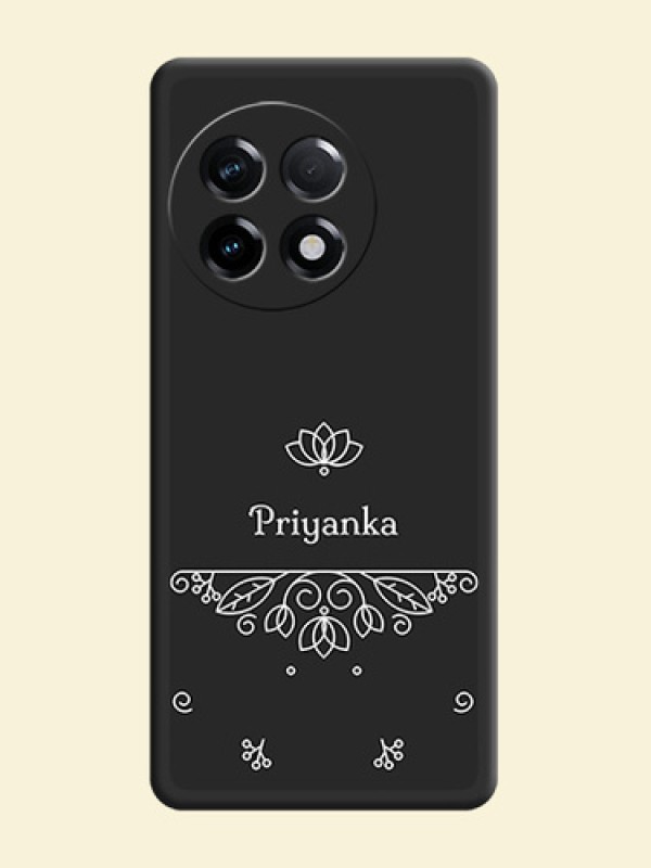 Lotus Garden Custom Text On Space Black Personalized Soft Matte Phone Covers -Oneplus 11R 5G